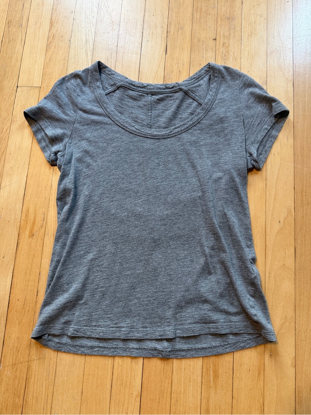 Banana Republic Women's Short Sleeve Scoop Neck Tee - Heather Gray